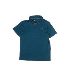 Under Armour Short Sleeve Polo Shirt: Teal Tops - Kids Boy's Size Large