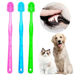 Spazzolino da denti per gatti per animali domestici spazzolino da denti con setole in Silicone Super