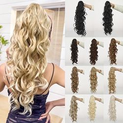 Claw Ponytail Long Curly Wavy Ponytail Extensions Synthetic Clip In Hair Extensions Elegant Natural Looking For Daily Use Hair Accessories