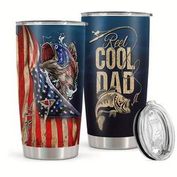 1pc 20oz Stainless Steel Tumbler, Cool Dad Print Double Wall Vacuum Insulated Travel Mug, Gifts For Parents, Relatives And Birthday Gifts, Valentine's Day Gifts, Father's Day Gifts