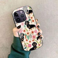 Brighten Up Your Iphone With A Flower Dog Pop Pattern Oval Shatterproof Tempered Glass Phone Case!