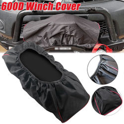 "TEMU Black Thick Waterproof Soft Winch Dust Capstan Cover 600d Driver Recovery 8000-17500 Lbs Trailer Suv Universal (22*9.5*7"/56*24*18cm)"