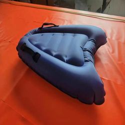 TEMU Yimuwn Adult-sized Inflatable Surfboard - Durable Pvc Floating Kick Board, Blue With Black Straps, Ideal For Pool & , Beach Gear