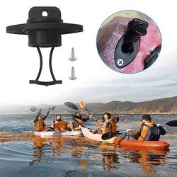 TEMU 2 Packs Universal Canoe Kayak Boat Thread Drain Plugs Kit, Black, Pa (polyamide, Nylon), With Screws, For Boat