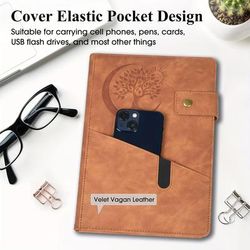 TEMU Lined Notebook Journal For Men Women, 200 Pages Thick Journals For Writing, A5 Hardcover Leather Notebook With Pen For Work, Note Taking, School, - College Ruled(new Year Gift)