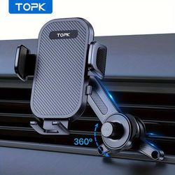 TEMU Topk D42t Car Phone Mount, Extended Arm 3- Extendable Metal Hook Stability Cell Phone Holder For Cars