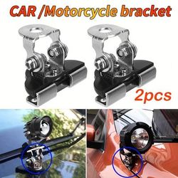 TEMU 2pcs/set Car Motorcycle Universal A Pillar Hood Light Bar Mount Bracket Clamp Holder For Off Road Suv Atv 4wd Adjustable Mounting Bracket