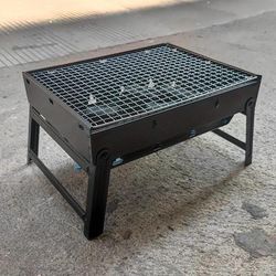 TEMU 1pc Portable Foldable Bbq Grill, Iron Construction, Uncharged, Compact & Convenient Design For Outdoor Camping, Picnics, And More, Picnic Cooking|portable Barbecue|durable Construction