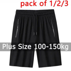 Pack of 1/2/3 Men Sweatpants 100-150kg Plus Size 5XL-9XL Casual Shorts Loose Elastic Waist Sport Pants Running Fitness Gym Pants