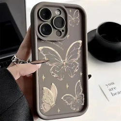 Gold Butterfly Phone Case For Xiaomi Redmi Note 13 4G 11 10 12 Pro Plus 5G 11S 12S 10 Redmi 13C 12C 4G Soft Silicone Cover
