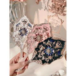 Flower Knows Little Angel Series Hand Holding Mirror 3 Types Exquisite Relief Makeup Tools