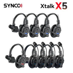 Synco XTalk X5 2.4GHz Wireless Intercom System Remote Headsets Wireless Microphone Expanded Team