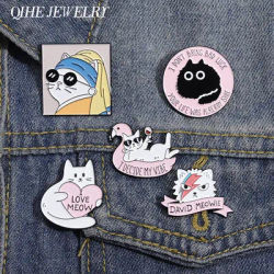 Pink Cute Cat Enamel Pins Kawaii Cartoon Sunglasses Cat Heart Badge Backpack Hat Accessories Fashion Jewelry Gift for Friends