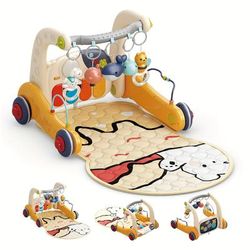 TEMU Play Mat Gym, Piano Tummy Time, Floor Activity Center, Push Walker For Home And Travel Christmas Gift