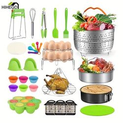 98pcs/set, Kitchen Accessories Set For Instant Pot 5,6,8 Qt, 2 Steamer Baskets, Springform Pan, Egg Steamer Rack, Egg Bites Mold, Kitchen Tong, Silicone Pad, Oven Mitts, Cheat Sheet Magnet, And Etc