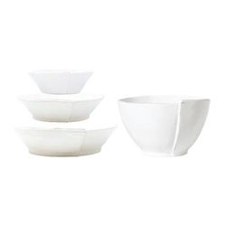 Vietri Lastra White 4-Piece Serving Bowls Set