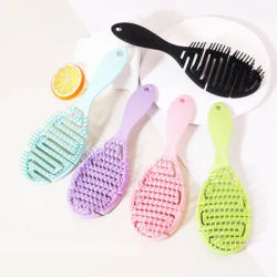Scalp Massage Hair Brush Hollow Anti static Wet Hair Drying Hair Dryer Hair Brush Styling Tool Special for real hair wigs