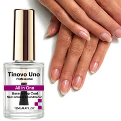 Tinovo Uno rinforzatore per unghie tutto In Uno indurente per unghie da 12ML normale Base Coat Top