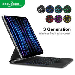 GOOJODOQ Magic Keyboard for iPad Pro 11 13 2024 M4 Air 6 Air 4 Air 5 10.9 for iPad Pro 12.9 M2 10th Generation for iPad Keyboard