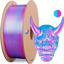 TEMU Pla 3d Printer Filament,1.75mm Multicolor 3d Shiny Printing Filament, Rose Red&sky ,dimensional Accuracy +/-0.03mm,250g(0.55lbs) Spool For 3d Printer And 3d Pen
