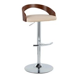 Grotto Adjustable Barstool - Set Of 2 by Lumisource in Chrome Walnut Cream