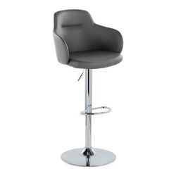 Boyne Adjustable Barstool - Set Of 2 by Lumisource in Chrome Grey