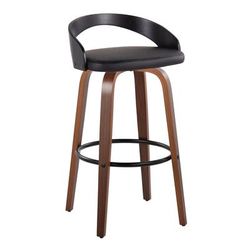 Grotto 30" Fixed-Height Barstool - Set Of 2 by Lumisource in Walnut Black