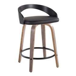Grotto 24" Fixed-Height Counter Stool - Set Of 2 by Lumisource in Light Gray Black Black
