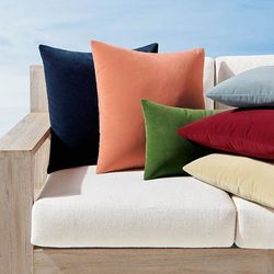Lush Velvet Indoor/Outdoor Pillow Collection by Elaine Smith - Claret, 20" x 20" Square Claret - Frontgate