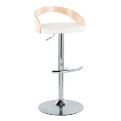 Grotto Adjustable Barstool - Set Of 2 by Lumisource in Chrome Natural White