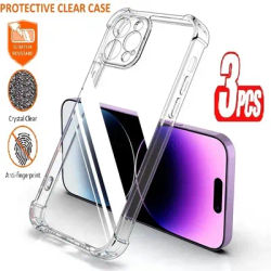 3Pcs 1.5 Thickness Shockproof Case for Iphone 13 14 15 Pro Max 12 Mini 8 7 Plus with for 11 Xs xBack