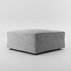 Minimalist Light Gray Modular Sofa--Ottoman