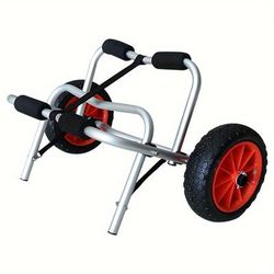 TEMU Koetsu Compact Aluminum Alloy Paddle Board & Kayak Trailer With Foam Wheels - Lightweight, Fit For Watercraft - Ideal For Transporting Kayaks And Paddle Boards, Grey, Kayak Accessories