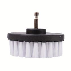 TEMU 1pc Soft Bristle Drill Brush Attachment, 4-inch Abs Resin, For Carpet & Upholstery Cleaning