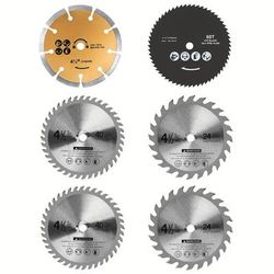 6pcs 4-1/2 Inch Compact Circular Saw Blades With 3/8" Arbor, Tct/hss/diamond Blades For Quick Cutting Wood, Plastic, Thin Metal, And Tile, Durable Tungsten Carbide Material