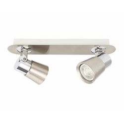Barra di faretti 2 luci orientabili alluminio nichel 2xGU10