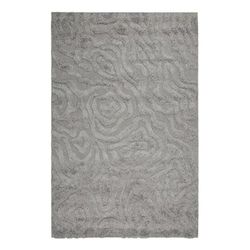 Tappeto interno/esterno a rilievo motivo floreale grigio 133x200