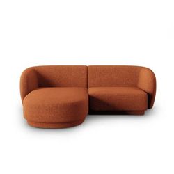 Divano angolare modulare sinistro 3 posti in ciniglia di terracotta