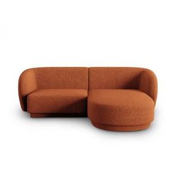 Divano angolare modulare destro 3 posti ciniglia miscela di terracotta