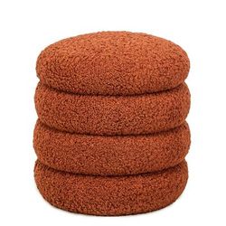 Pouf in lana terracotta