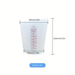 1pc, 250ml/500ml Silicone Measuring Cup, Liquid Measuring Cups, Measuring Tool, Kitchen Measuring Cup, Silicone Measuring Cup With Glue Scale, Baking Tools, Kitchen Stuff