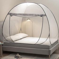 TEMU Summer Tent Net No Installation Sitting Bed Net U-shaped Zipper Net Anti-fall Anti- Net Outdoor Portable Net
