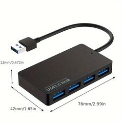 2pcs 4-port Usb 3.0 Adapter Charger Data Slim Super Speed Pc Laptop Desktop