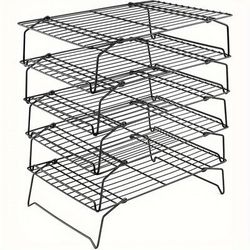 TEMU 5-tier Stainless Steel Cooling Racks Set - Nonstick, Stackable & Oven Safe For Baking, Roasting & Cooking - Easy Clean, Durable Kitchen Essentials