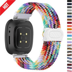 Cinturino intrecciato ad anello in Nylon per fitbit Versa 4 3 2 1 Versa Lite Sports correa Band per