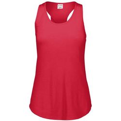 Augusta Sportswear AG3079 Girls Lux Tri-Blend Tank Top in Red Heather size Medium | Triblend 3079