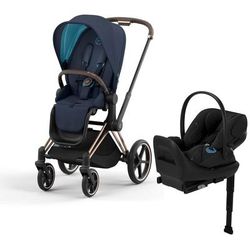 Cybex Priam 4 + Cloud G Lux SensorSafe Travel System Bundle - Rose Gold / Brown / Nautical Blue / Mo