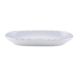 Mikasa Hospitality 5315811 3 9/16" x 5 9/16" Oval Harmony Platter - Fine China, Blue, Case of 18