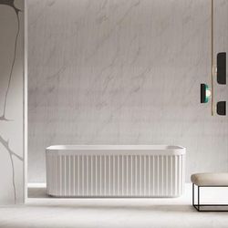 Randolph Morris Vertical 67 Inch Acrylic Fluted Double Ended Freestanding Tub RMTW7112-67-BB