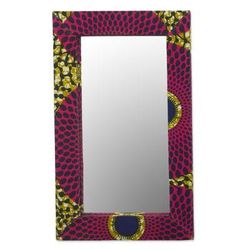 Cerise Daakye,'Cotton and Sese Wood Mirror in Deep Rose and Gold from Ghana'